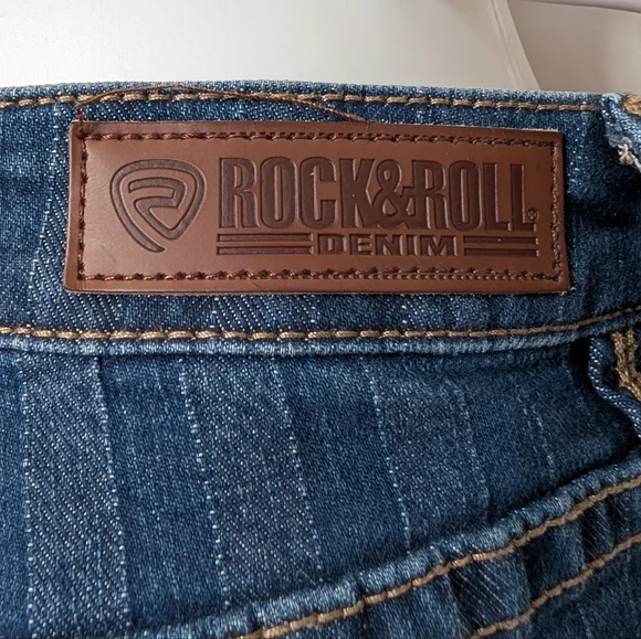 Dark Blue Striped Denim High Rise Bootcut Jeans - Picture 13 of 13